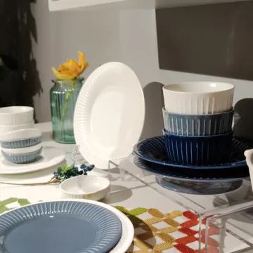 fashionable color glazed ceramic salad bowl  tableware bowl set for hotel and wedding