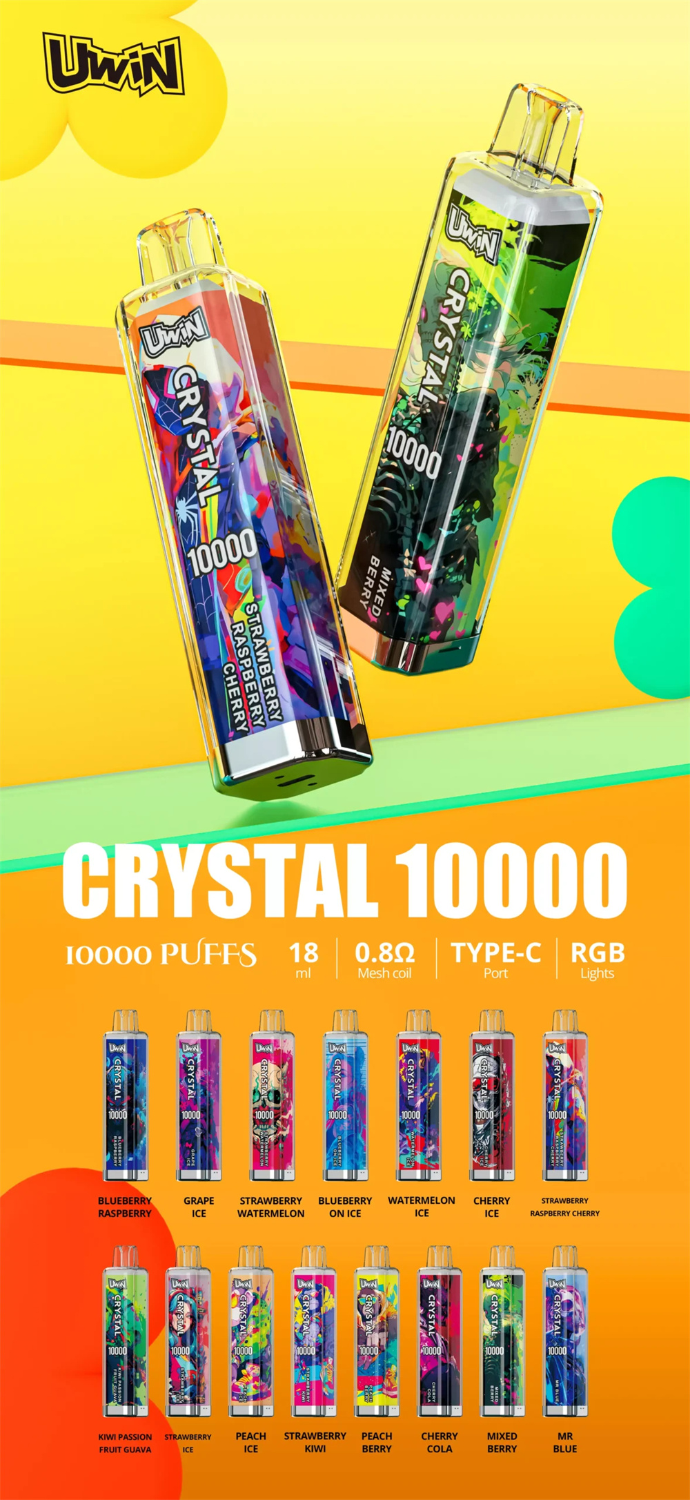 Uwin crystal 10000 Puffs Disposable Vape Wholesale Slovenia