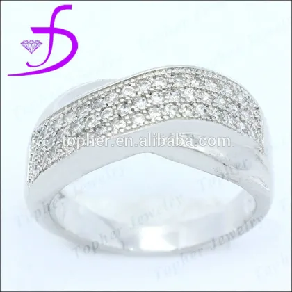 Wholesale Micro Pave Diamond Engagement Ring 925 Silver Jewelry Ring