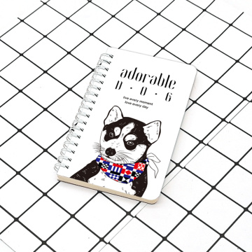 Personalizado adorable perro estilo pequeño cuaderno de espiral transversal