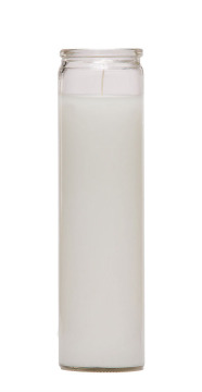 Clear Glass Colored Wax Church Candles