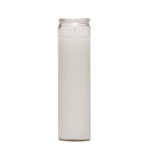 Clear Glass Colored Wax Church Candles