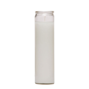 Clear Glass Colored Wax Church Candles