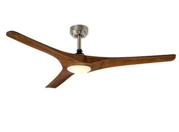 Contemporary Ceiling Fan with Light Imitation Wood Blades