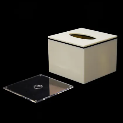 White Acrylic Tissue Box Cover