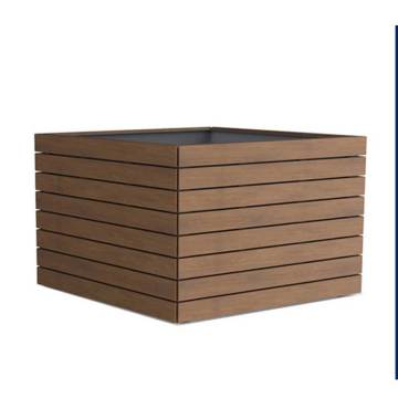 Wholesale Outdoor Large WPC Wood Recycle Plastic Planter Pots with Alu Frames