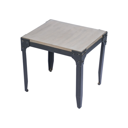 Iron and wood small coffee table