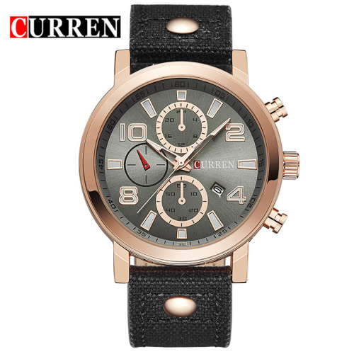promotional curren multi function quartz watch with nylon belt