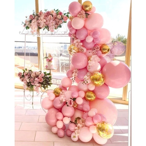 Balloon Garland Arch Kit Pink and Gold Confetti Balloons for Wedding Birthday Party Decorations