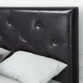 4 Storage Drawers Leather Upholstered Platform Bed Frame