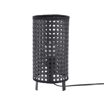 Natural Style Rattan Table Lamp with Replaceable Bulb