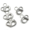 304 Stainless Steel 50mm Hard Silver Rigging Sailing Fixed Bail Snap Shackle, a pack of 5
