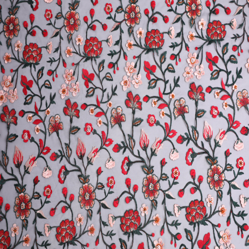 Fashion 3D Flower Design With Glitter Sequin Embroidery