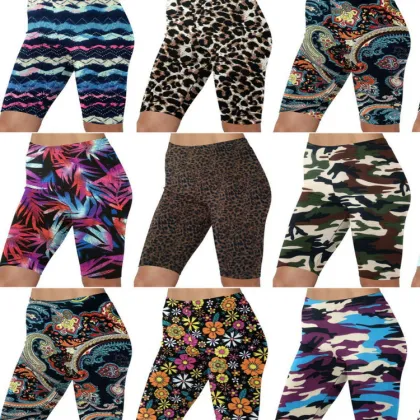 Natural Feelings High Waisted Plus Size Floral Print Leggings BMK001 S-5XL