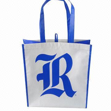 Promotional Eco-friendly Laminated Woven Bag, Customized Logos are Accepted