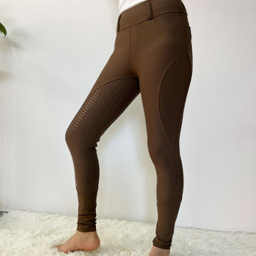 Brown Lightweight Ladies Horse Riding Pants Breeches