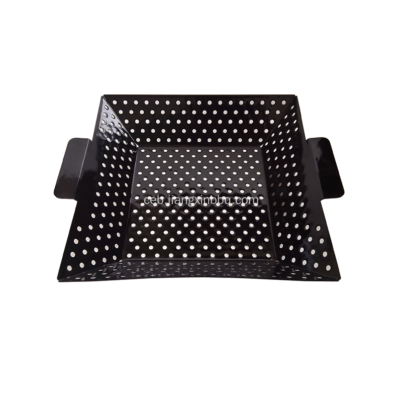 12 inch square enamel grilling wok