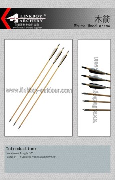 Linkboy bow and arrow wooden arrow for hunting of 3 turkey feather