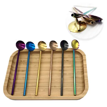New Style Spoon Stainless Steel 304 Drinking Straws