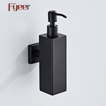 Fyeer Square Black Stainless Steel Wall Soap Dispenser