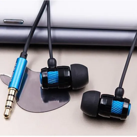 In-ear wire Earphone  with mic blue color