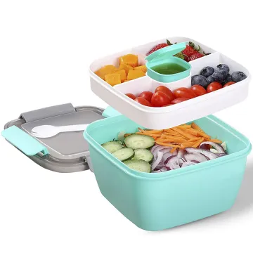 2-Layer Adult Snack and Kids' Freezer-Ready Bento Lunch Box for Restaurants and Children