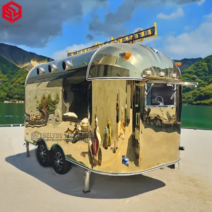 Stylish Food Trailer: Gourmet Burgers & Craft Beverages for Foodies