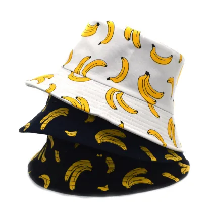 Cow Print Cotton Double Face Sun Hat for Women and Men