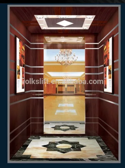 Volkslift offical passenger elevator with full mirror in the real wall