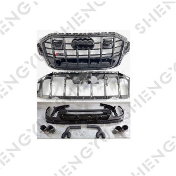 Car Accessories for Audi Q7 2021 to SQ7: Grille, Rear Diffuser, Exhaust Pipes
