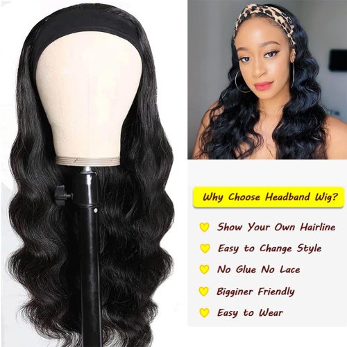 Body Wave Headband Wig Human Hair