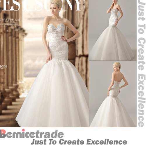 New Luxury Mermaid Long Wedding Bridal Dresses