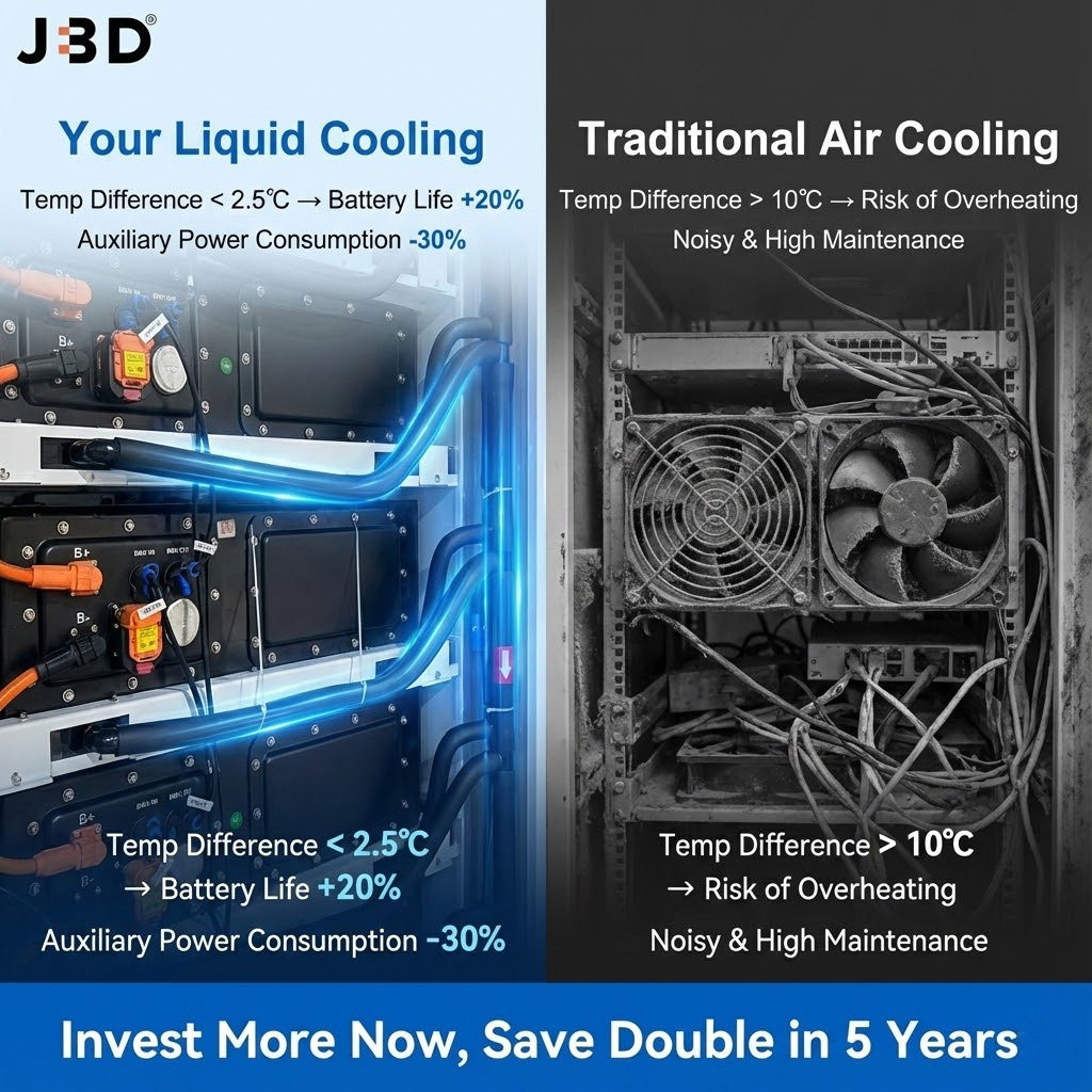 261kWh 100kW Liquid Cooled BESS Liquid Cooling VS Air Cooling