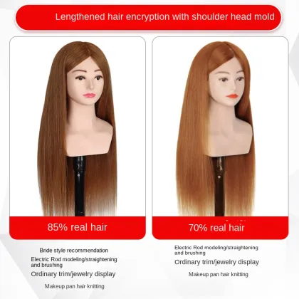 Wholesale 100% Human Hair Wigs with Mannequin Head and Shoulders for Perm Training