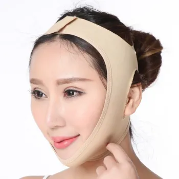 High-Quality, Breathable V-Shaped Slimming Face Mask with Elastic Cover Strap for Facial and Chin Support