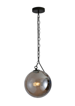 Black metal gray glass bubble ball pendant lamp