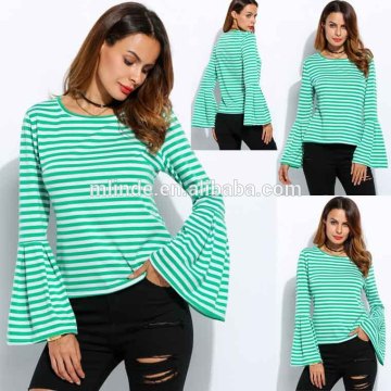 latest stripe adult apparel long sleeve blouse ladies classical womens shirts and tops fall winter