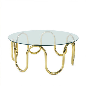 Stainless steel leg round top coffee table