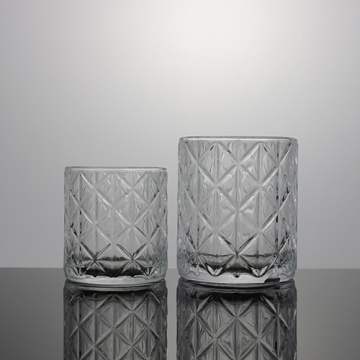 Ato Diamond Print Glass Candleholder Decor