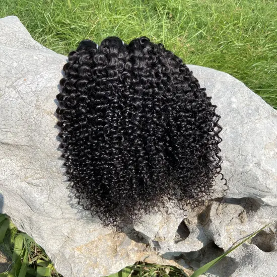 10A Silky Raw Brazilian Human Hair Extension 3PCS  Mink Kinky Curly Cuticle Aligned Virgin Hair Bundles Direct Hair Supplier