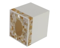 Handgjorda gyllene Seashell Mosaic Tissue Box för Hotel