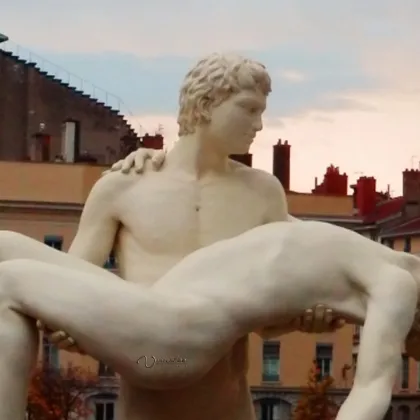 Outdoor decoration marble sculpture gay statues