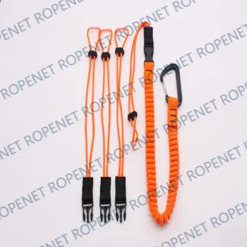 Shock Absorbing Tool Lanyard with Self-Locking Carabiner