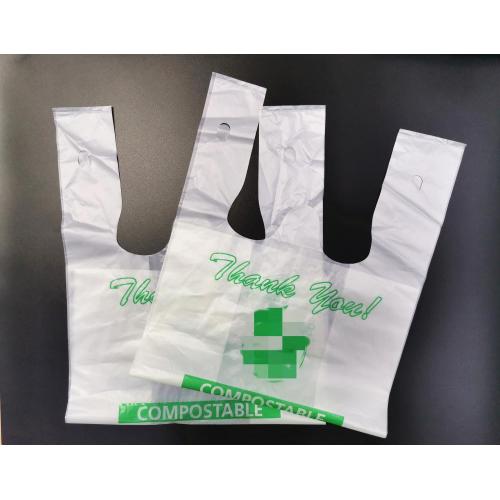 100% Biodegradable PLA Non-toxic Plastic T Shopping bag