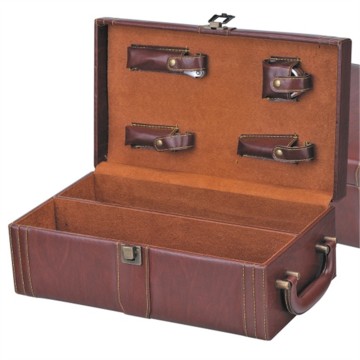 2016 new hot selling double bottles leather box