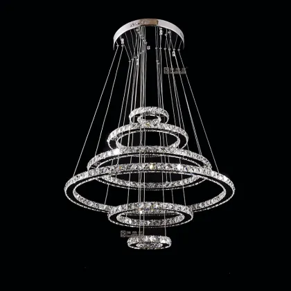 Rings chandelier crystal led lamp