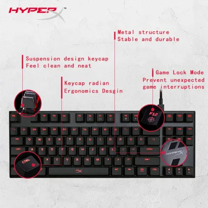 Hyper X Alloy FPS Pro Red LED Backlit 87-Key Mechanical Gaming Keyboard