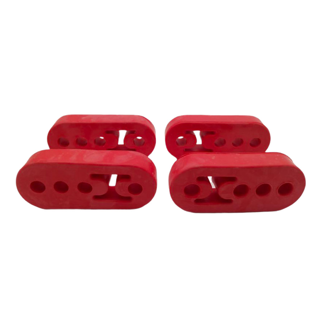 Universal Polyurethane Rubber Muffler Exhaust Hanger 4pcs Red 4 Holes