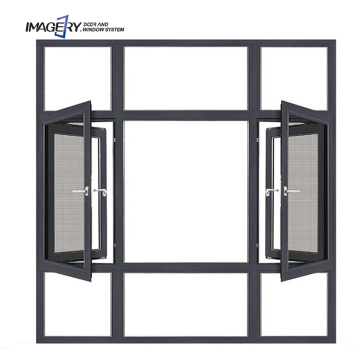 Custom Double Tempered Soundproof Aluminum Casement Windows with Stainless Steel Screen