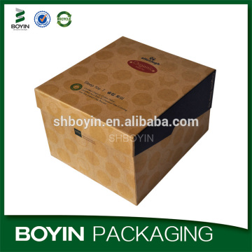 2015 nice design size custom made brown kraft paper gift box wholesale